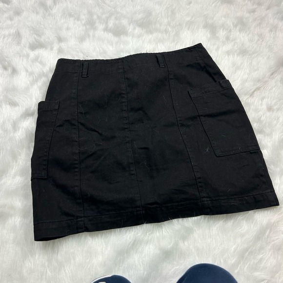 Italian vintage black denim cargo mini skirt size M - Picture 2 of 4